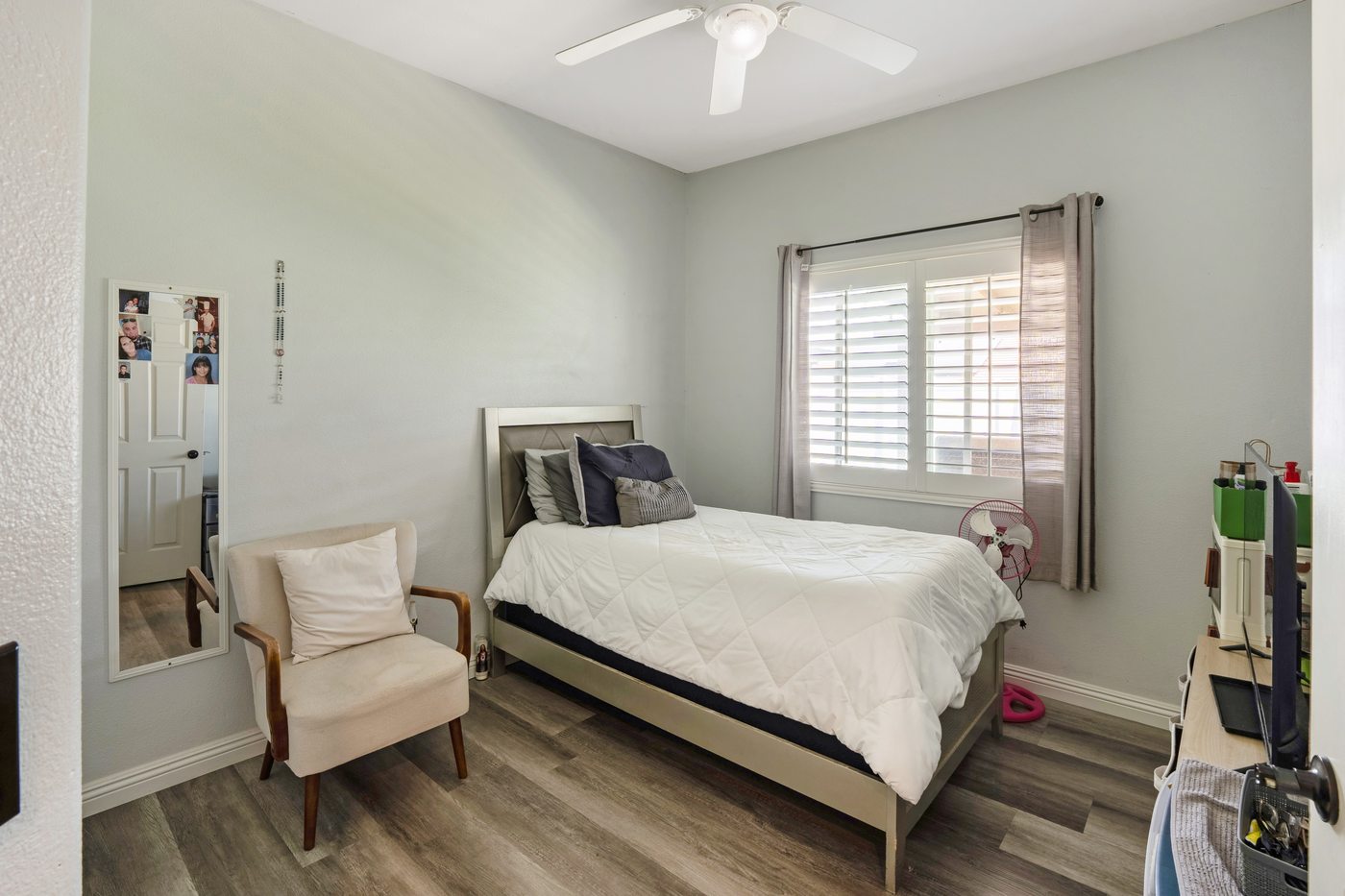 Bright bedroom with natural light